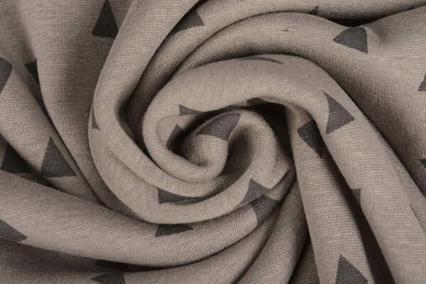 Sweatstoff Alpenfleece Kleines Dreieck Taupe