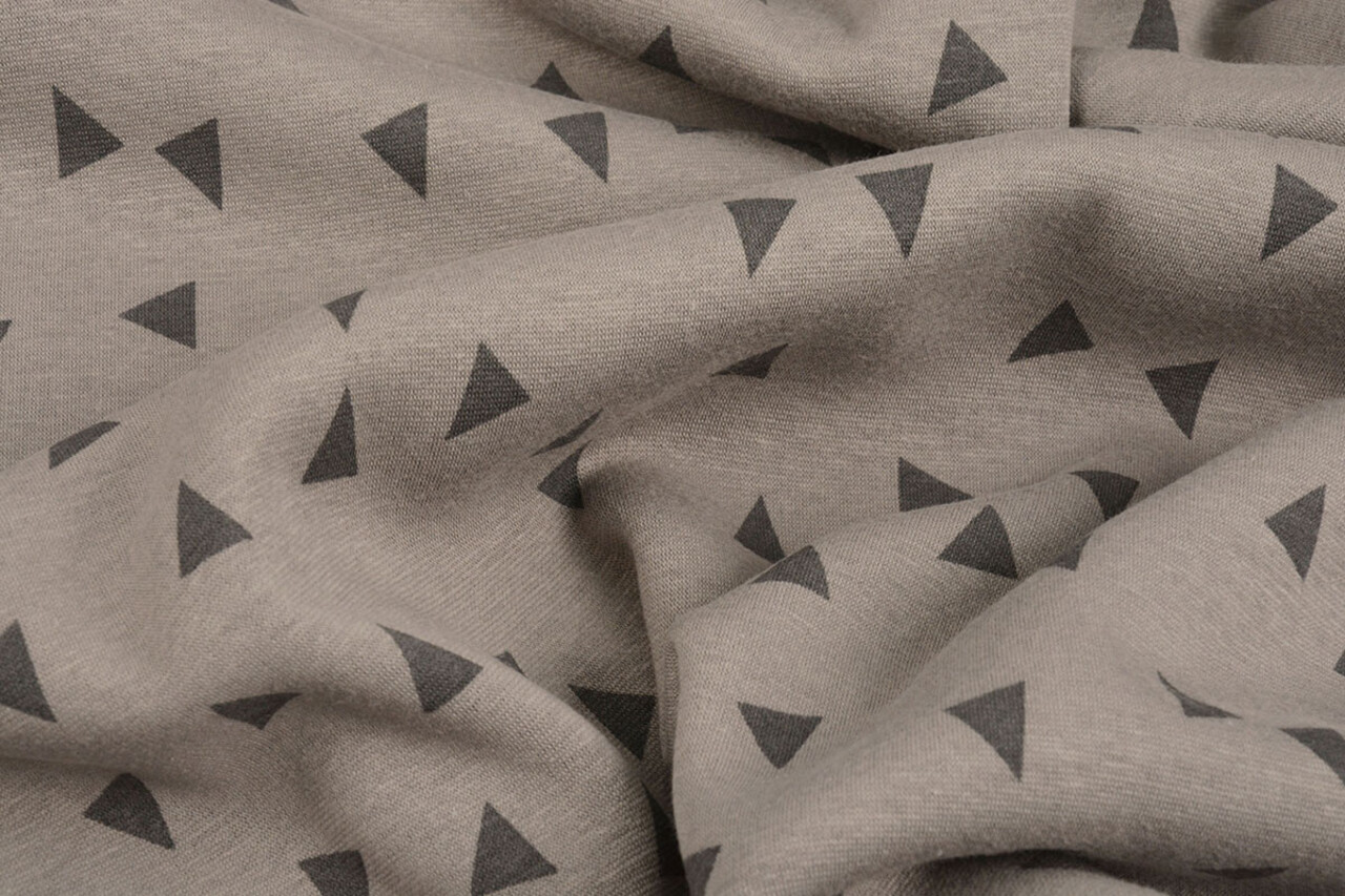 Sweatstoff Alpenfleece Kleines Dreieck Taupe