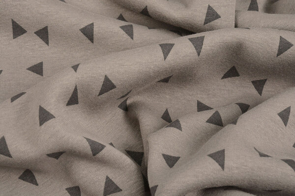 Sweatstoff Alpenfleece Kleines Dreieck Taupe