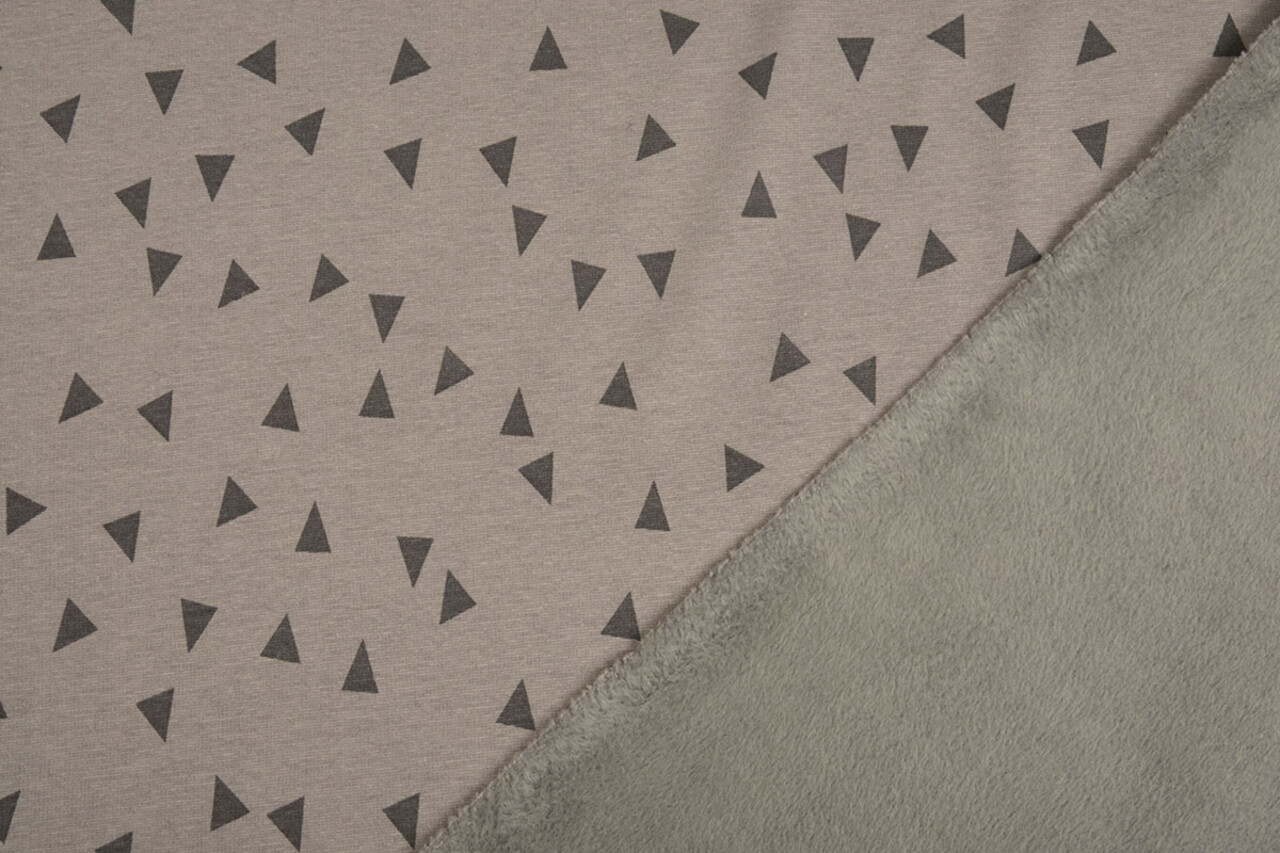 Sweatstoff Alpenfleece Kleines Dreieck Taupe