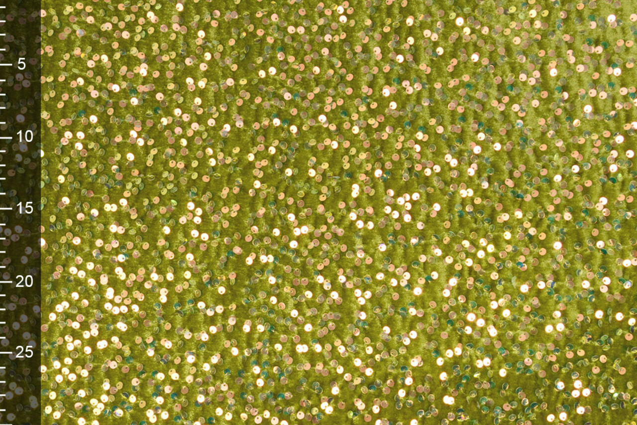 Velours à Sequins Vert Mousse (Holografische Paillettes) Velours à Sequins Vert Mousse (Holografische Paillettes)