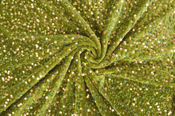 Velours à Sequins Vert Mousse (Holografische Paillettes) Velours à Sequins Vert Mousse (Holografische Paillettes)