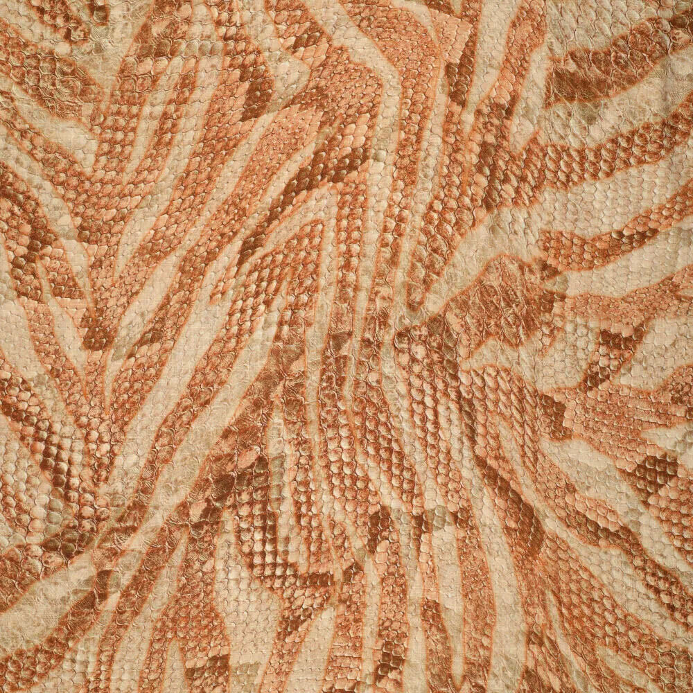 Viscose Linnen Digitaal Snakeskin Terracotta Viscose Linnen Digitaal Snakeskin Terracotta