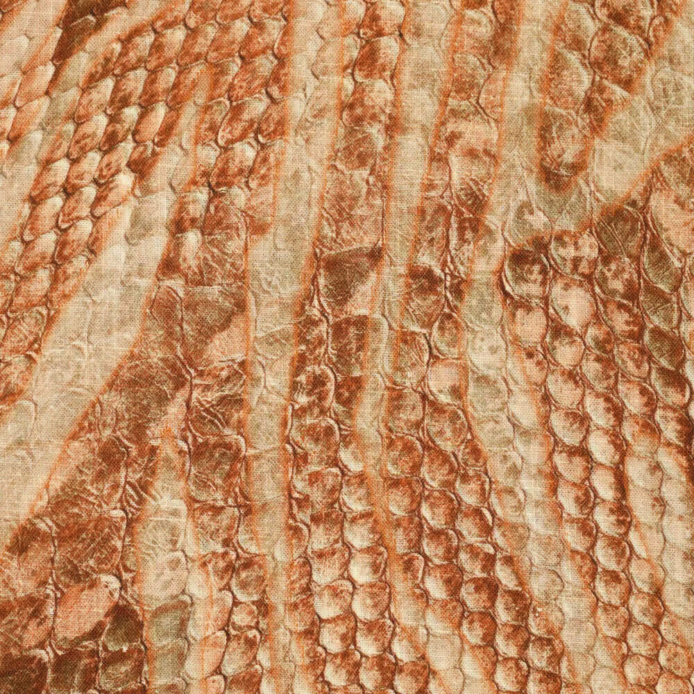 Viscosa Lino Digital Piel de Serpiente Terracotta Viscosa Lino Digital Piel de Serpiente Terracotta