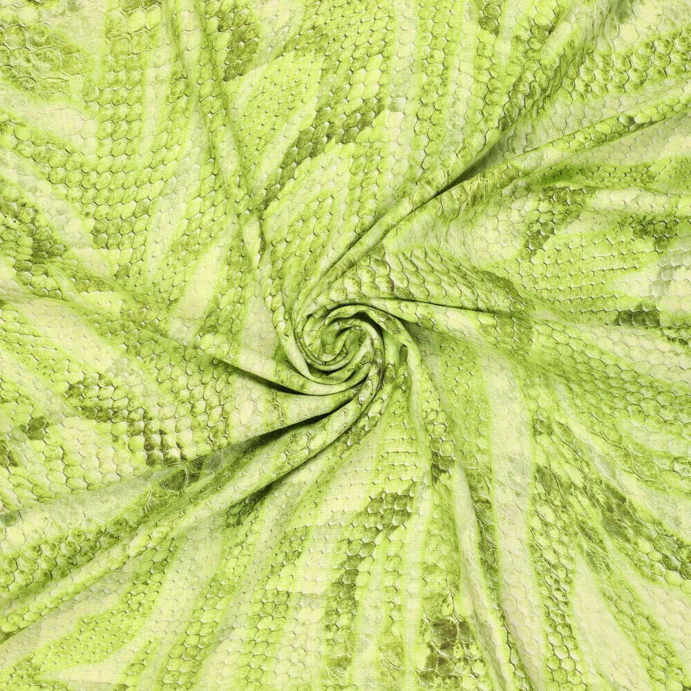 Viscosa Lino Digital Piel de Serpiente Verde