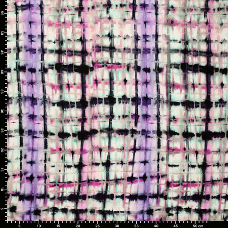 Viscosa Lino Digital Te Dye Check Morado