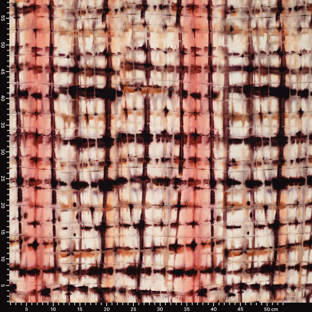 Viscosa Lino Digitale Te Dye Check Rosa