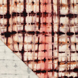 Viskose Leinen Digital Tie Dye Check Rosa