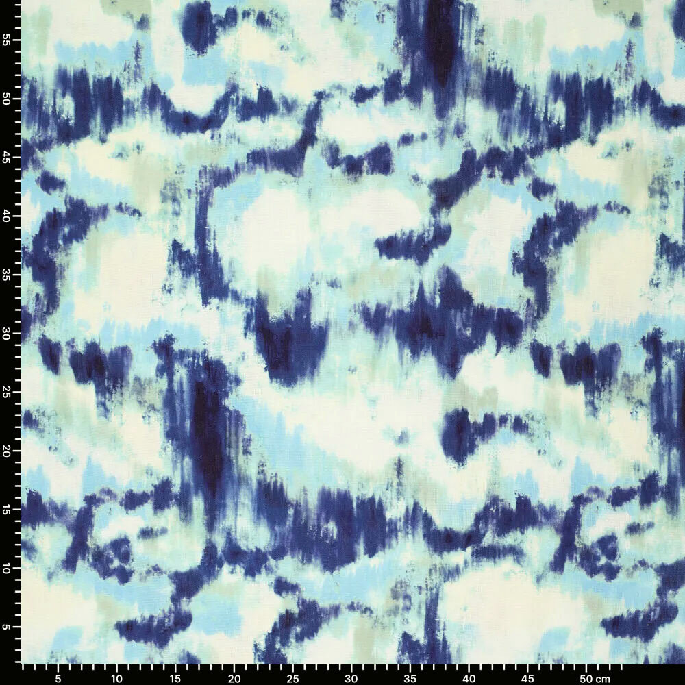 Viscose Linnen Digitaal Brush Te Dye Blauw