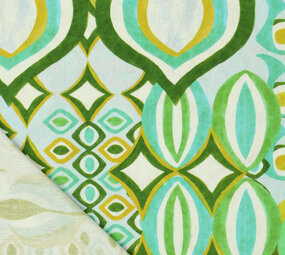 Viscosa Lino Digitale Gocce Motives Verde Viscosa Lino Digitale Gocce Motives Verde