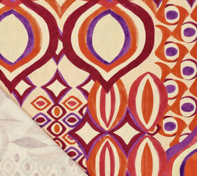 Viscose Linen Digital Drops Motives Red Viscose Linen Digital Drops Motives Red