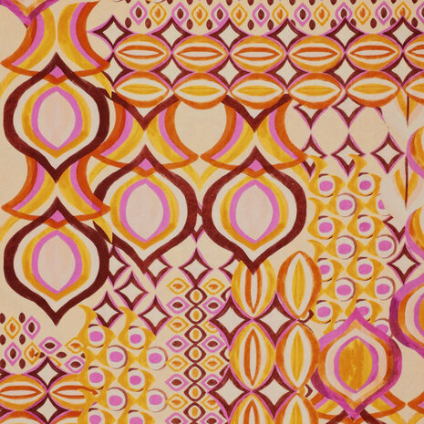 Viscose Linen Digital Drops Motives Pink Viscose Linen Digital Drops Motives Pink