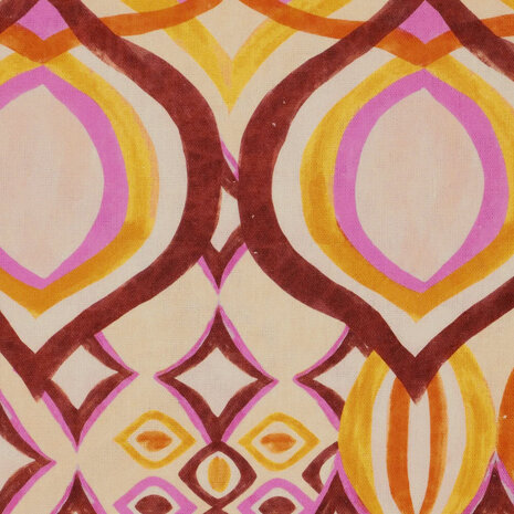 Viscose Linen Digital Drops Motives Pink Viscose Linen Digital Drops Motives Pink