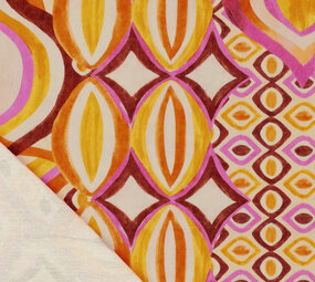 Viscose Linen Digital Drops Motives Pink