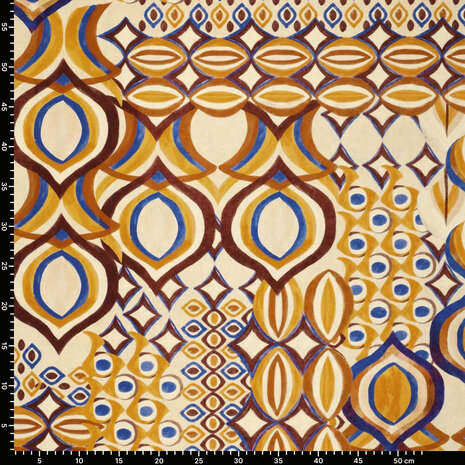 Viscose Linen Digital Drops Motives Brown Viscose Linen Digital Drops Motives Brown