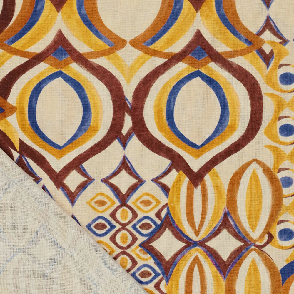 Viscose Linen Digital Drops Motives Brown Viscose Linen Digital Drops Motives Brown