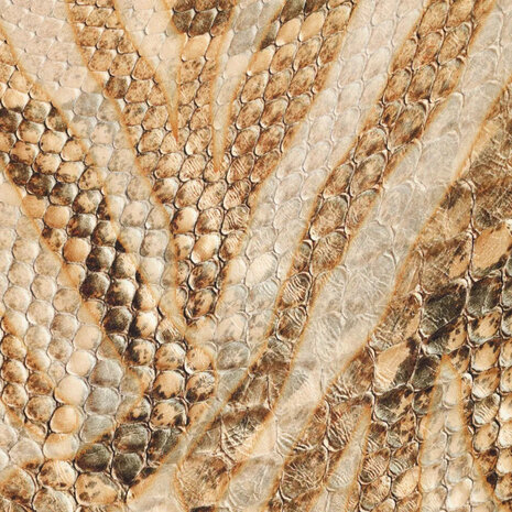 Digital Stretch Cotton Glossy Snakeskin Brown