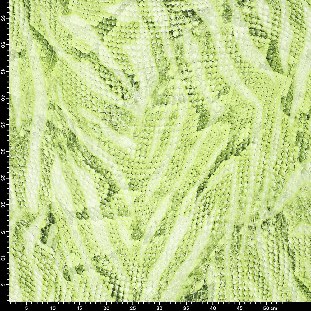 Imprimé Numérique Stretch Coton Glossy Imprimé Serpent Vert