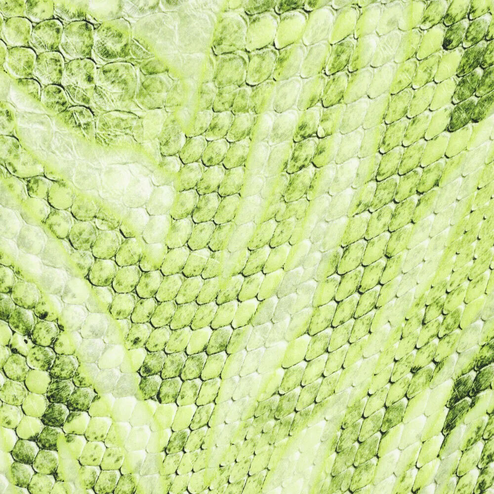 Digital Baumwoll Stretch Glossy Snakeskin Grün