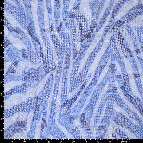Digital Stretch Cotton Glossy Snakeskin Blue Digital Stretch Cotton Glossy Snakeskin Blue