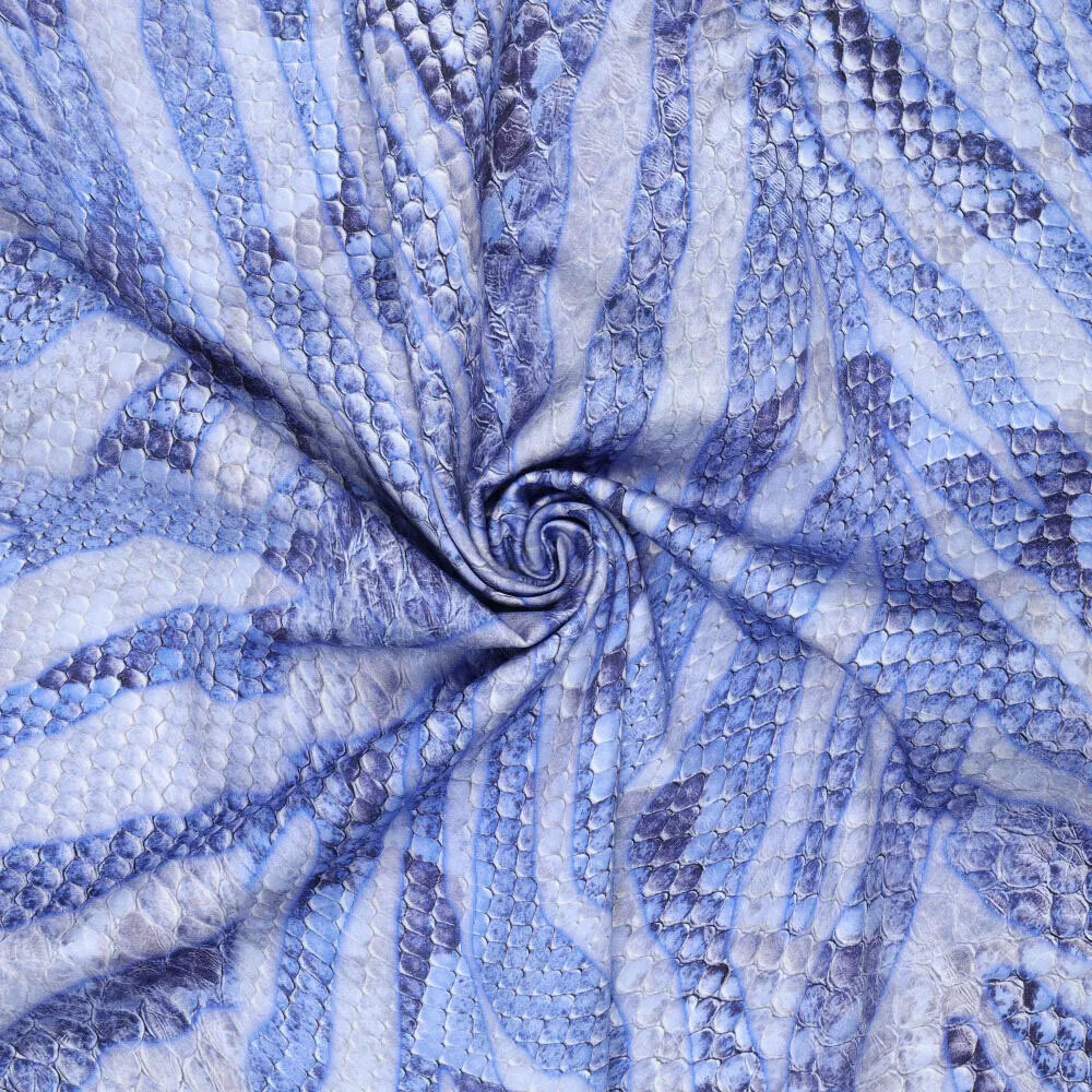 Imprimé Numérique Stretch Coton Glossy Imprimé Serpent Bleu Imprimé Numérique Stretch Coton Glossy Imprimé Serpent Bleu