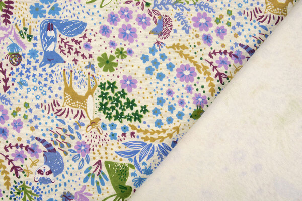 Oeko-Tex®  Jogging Alpenfleece Forest Animals Creme Melange