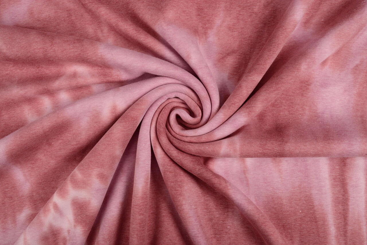 Oeko-Tex®  Sweatstoff Alpenfleece Tie Dye Rosa