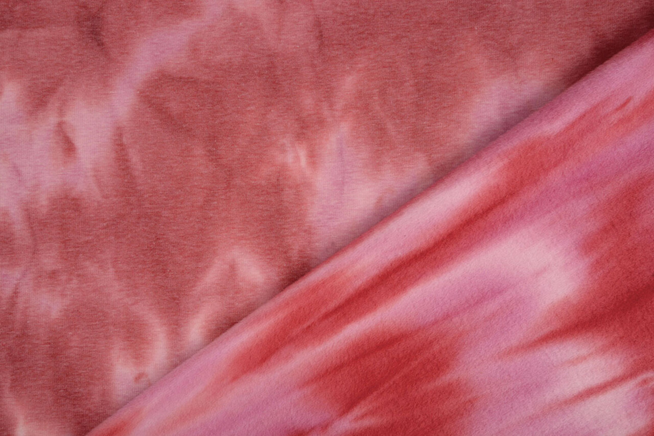 Oeko-Tex®  Jogging Alpenfleece Tie Dye Roze Oeko-Tex®  Jogging Alpenfleece Tie Dye Roze