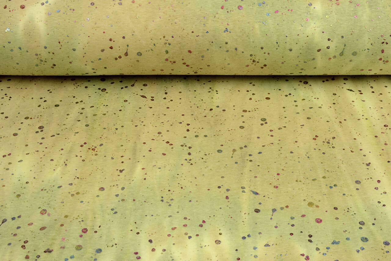 Oeko-Tex®  Sweatstoff Alpenfleece Tie Dye Drops Grün Oeko-Tex®  Sweatstoff Alpenfleece Tie Dye Drops Grün