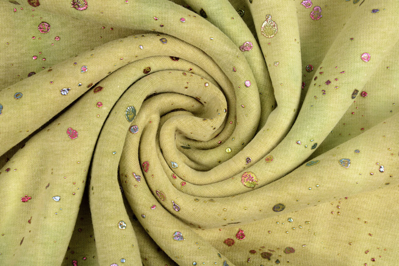 Oeko-Tex®  Sweatstoff Alpenfleece Tie Dye Drops Grün Oeko-Tex®  Sweatstoff Alpenfleece Tie Dye Drops Grün