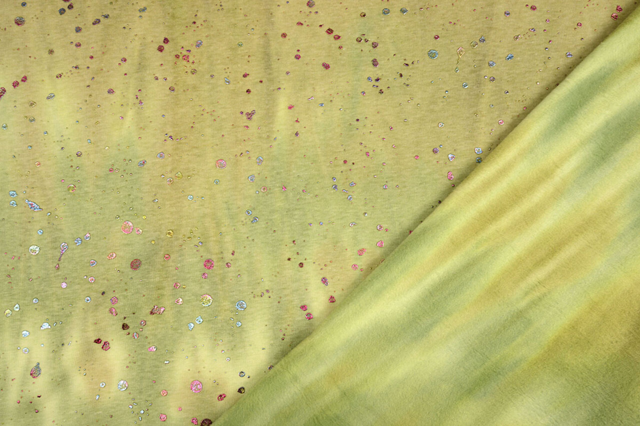 Oeko-Tex®  Sweatstoff Alpenfleece Tie Dye Drops Grün Oeko-Tex®  Sweatstoff Alpenfleece Tie Dye Drops Grün
