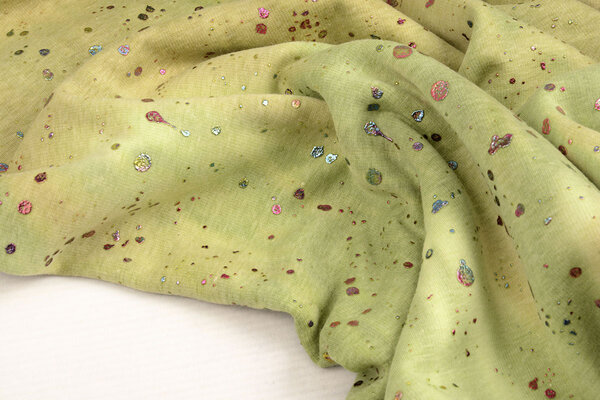 Oeko-Tex®  Sweatstoff Alpenfleece Tie Dye Drops Grün Oeko-Tex®  Sweatstoff Alpenfleece Tie Dye Drops Grün