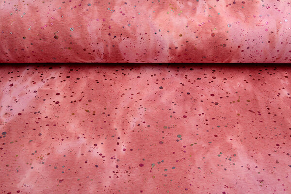 Oeko-Tex®  Jogging Alpenfleece Tie Dye Drops Roze Oeko-Tex®  Jogging Alpenfleece Tie Dye Drops Roze