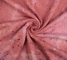 Oeko-Tex®  Jogging Alpenfleece Tie Dye Drops Roze Oeko-Tex®  Jogging Alpenfleece Tie Dye Drops Roze