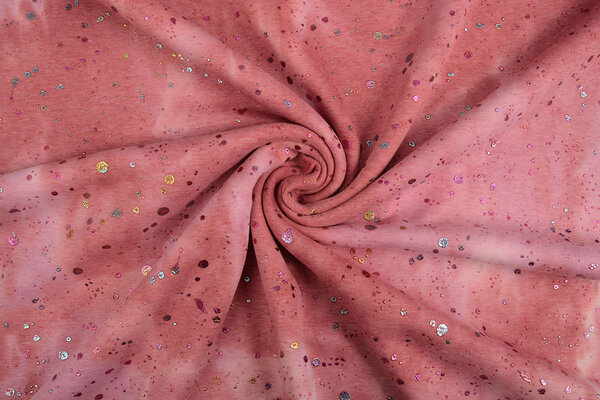 Oeko-Tex®  Jogging Alpenfleece Tie Dye Drops Roze Oeko-Tex®  Jogging Alpenfleece Tie Dye Drops Roze
