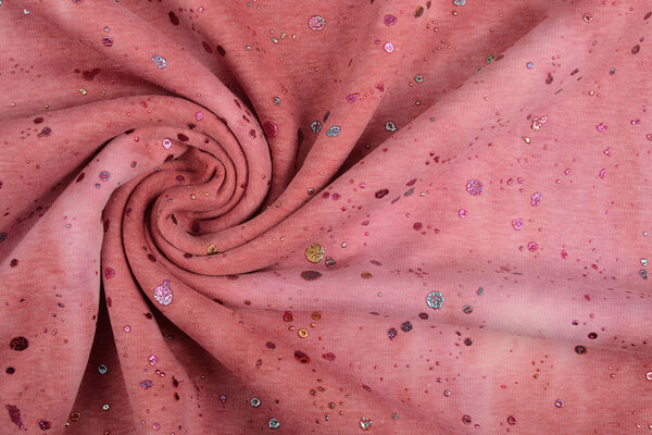 Oeko-Tex®  Sweatstoff Alpenfleece Tie Dye Drops Rosa