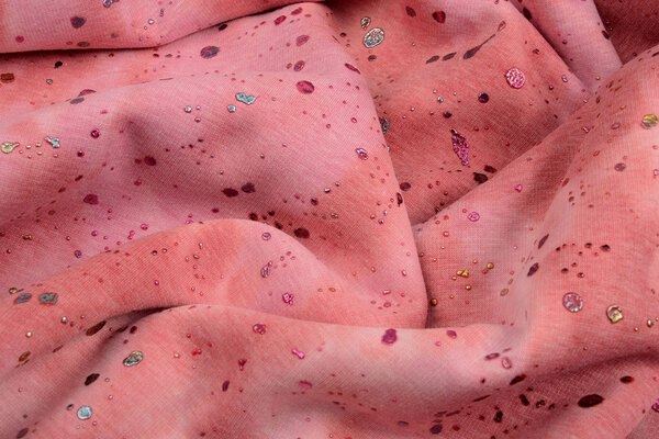 Oeko-Tex®  Jogging Alpenfleece Tie Dye Drops Roze Oeko-Tex®  Jogging Alpenfleece Tie Dye Drops Roze