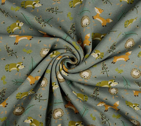 Oeko-Tex®  Jogging Alpenfleece Fox and Friends Groen Oeko-Tex®  Jogging Alpenfleece Fox and Friends Groen