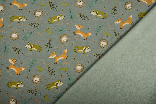 Oeko-Tex®  Jogging Alpenfleece Fox and Friends Groen Oeko-Tex®  Jogging Alpenfleece Fox and Friends Groen