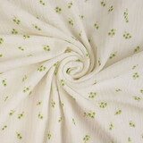 Oeko-Tex®  Double Gauze Fabric Flowers Haily Off-White Oeko-Tex®  Double Gauze Fabric Flowers Haily Off-White