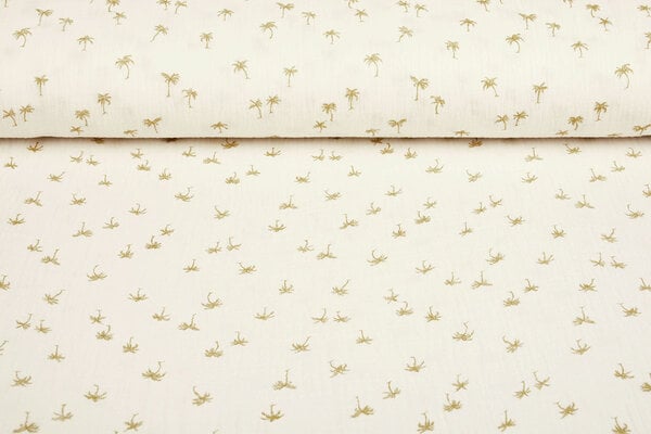 Oeko-Tex® Tela de Muselina Mini Palmera Blanco Roto Oeko-Tex® Tela de Muselina Mini Palmera Blanco Roto