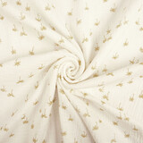Oeko-Tex®  Coton Double Gaze Tissu Mini Palm Blanc Cassé