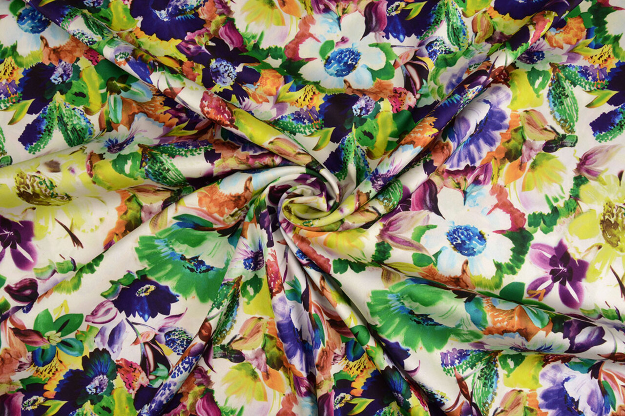 Oeko-Tex® Stretch Satin Imprimé English Garden Oeko-Tex® Stretch Satin Imprimé English Garden