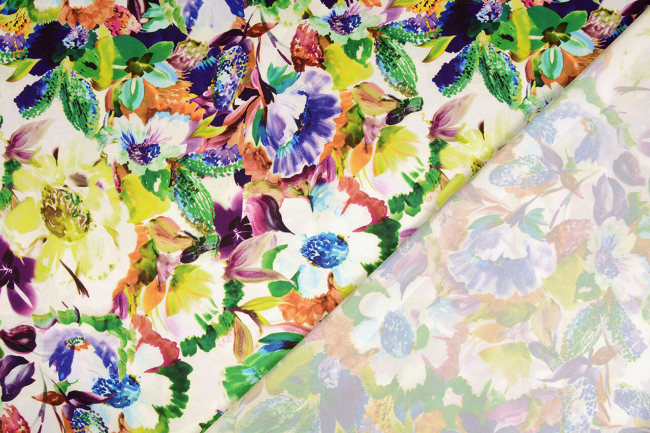 Oeko-Tex®  Stretch Satin Bedruckt English Garden Oeko-Tex®  Stretch Satin Bedruckt English Garden
