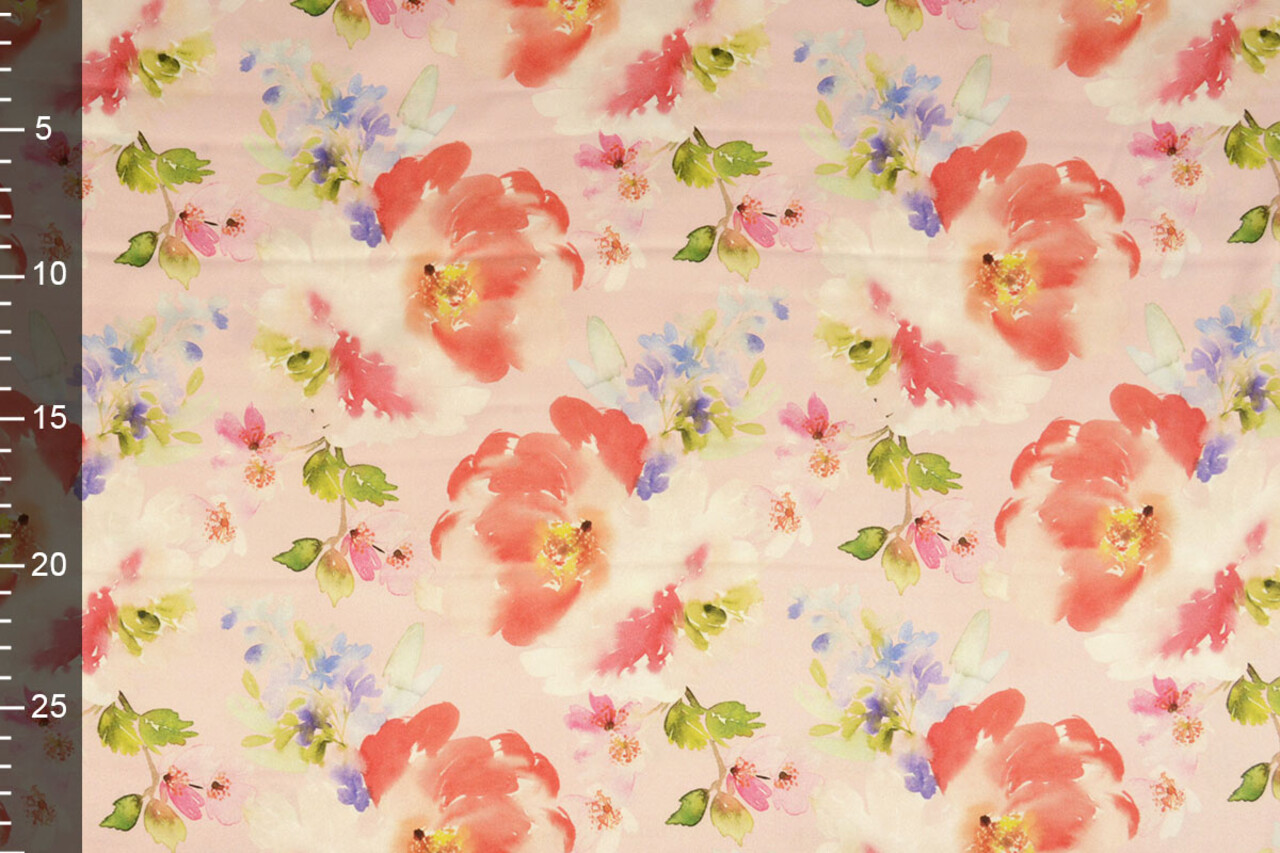 Oeko-Tex®  Stretch Satin Printed Flower Galore