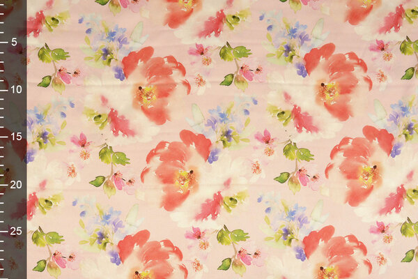 Oeko-Tex®  Stretch Satin Printed Flower Galore