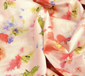 Oeko-Tex®  Stretch Satijn Bedrukt Bloem Galore Oeko-Tex®  Stretch Satijn Bedrukt Bloem Galore