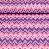 Oeko-Tex®  Stretch Poplin ZigZag Multi Paars Oeko-Tex®  Stretch Poplin ZigZag Multi Paars