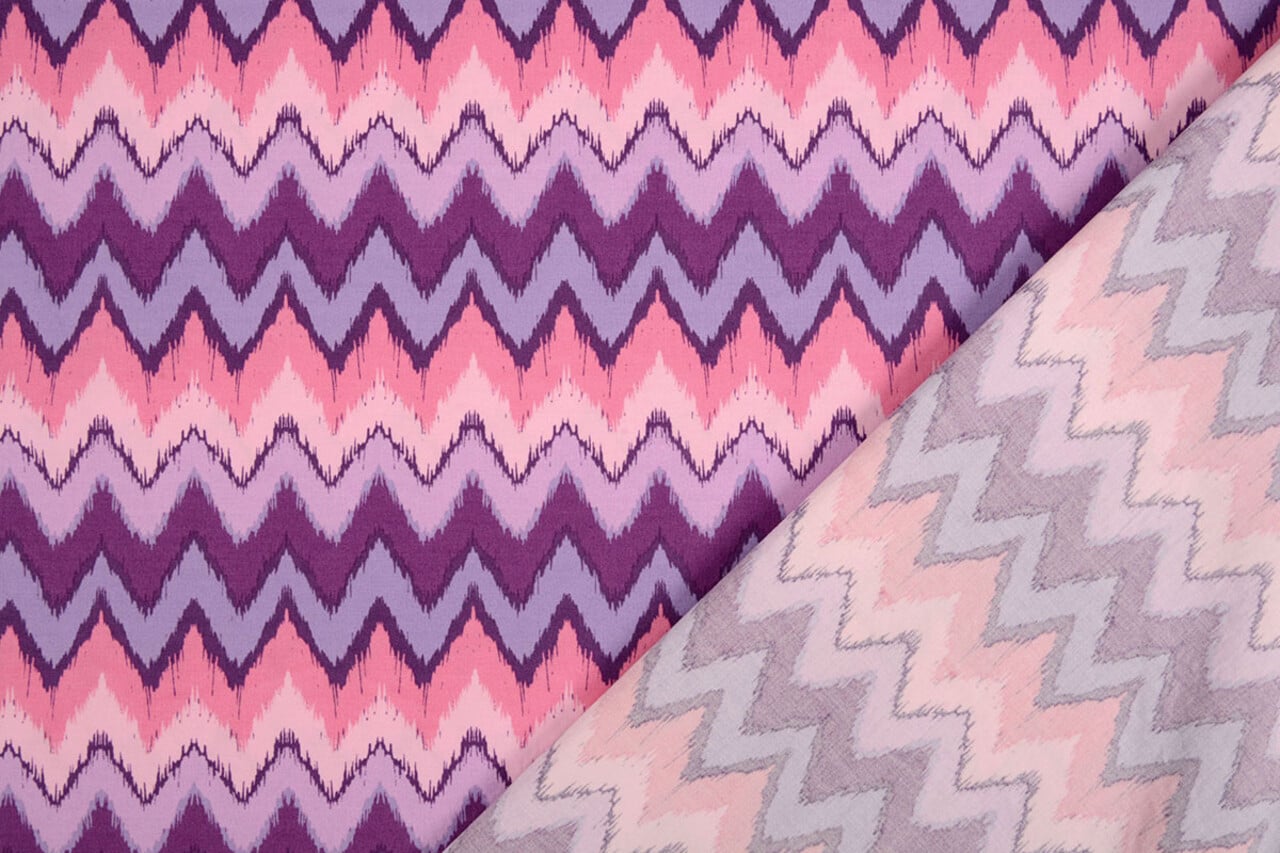 Oeko-Tex®  Elástico Popelina ZigZag Multi Morado
