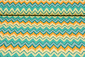 Stretch Popeline Zigzag Multicolore Verde Stretch Popeline Zigzag Multicolore Verde